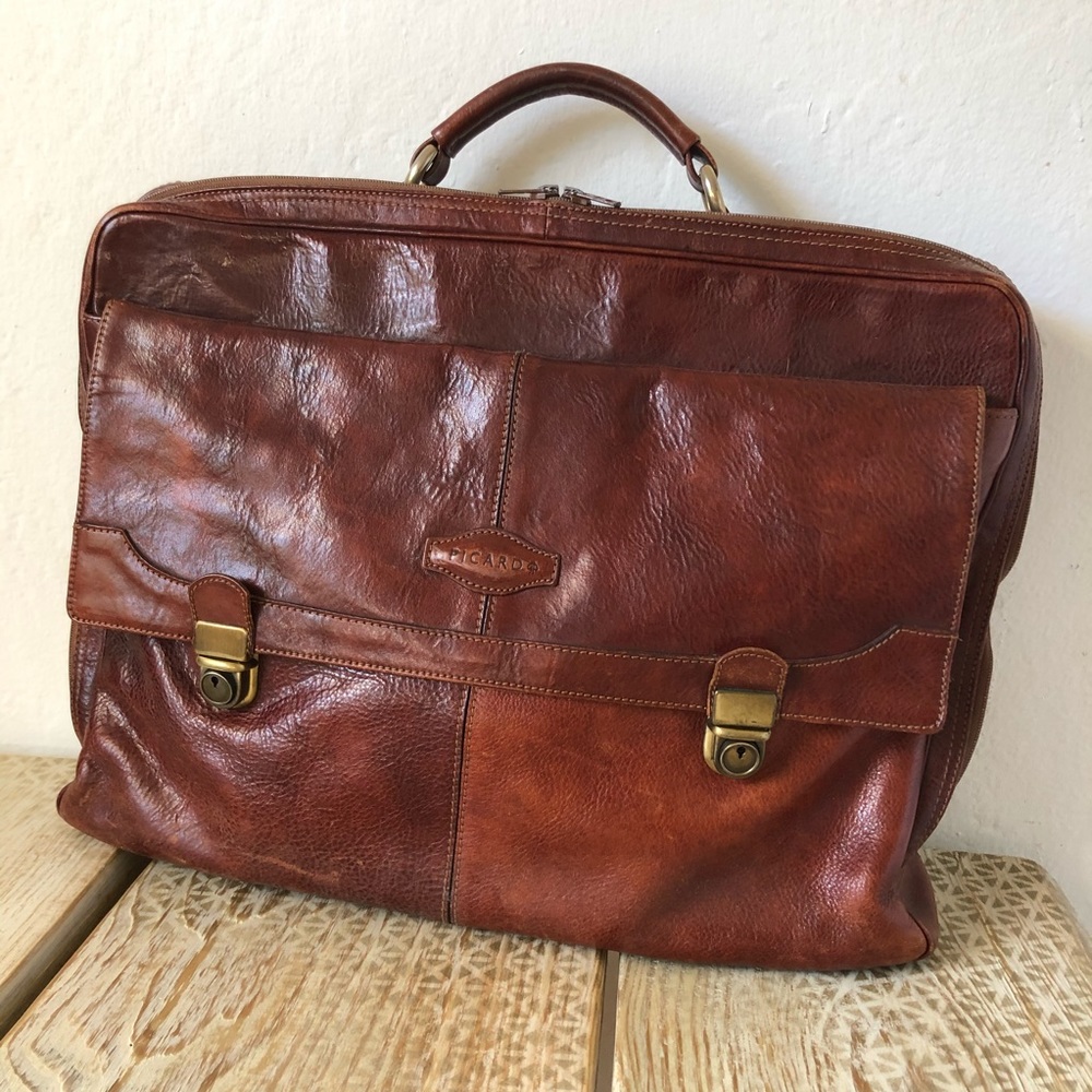 Bag, laptop bag, Vintage Picard, real leather